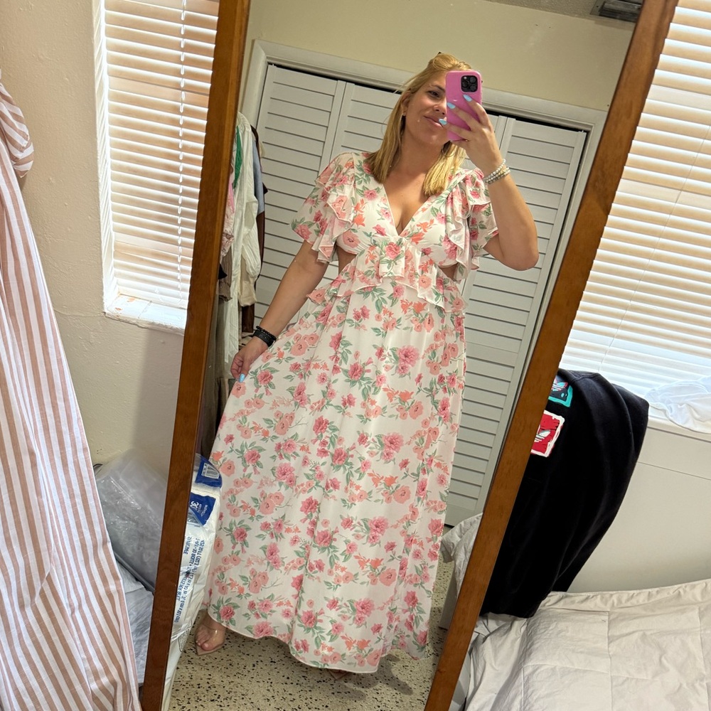 Floral Pink Maxi Dress